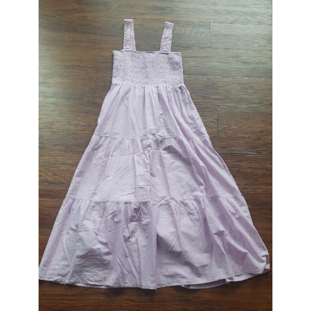 Seafolly Light Lavender Smocked Maxi Dress Size Small Summer Sundress Vacation - Picture 2 of 5